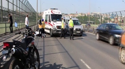 Haliç’te Köprüsünde motosiklet kazası