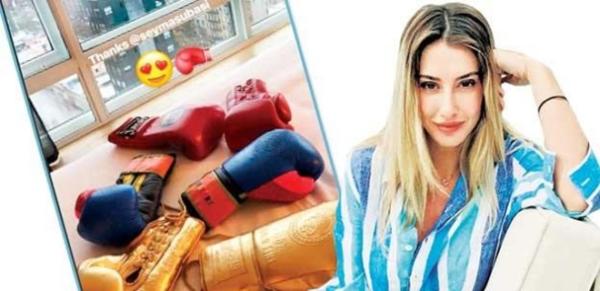 Şeyma Subaşı sevgilisine boks eldiveni aldı