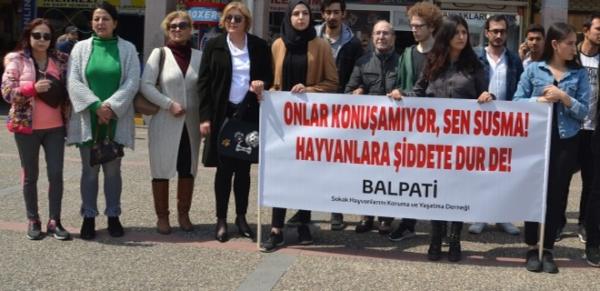 Ankara'daki köpek katliamı Balıkesir'de protesto edildi