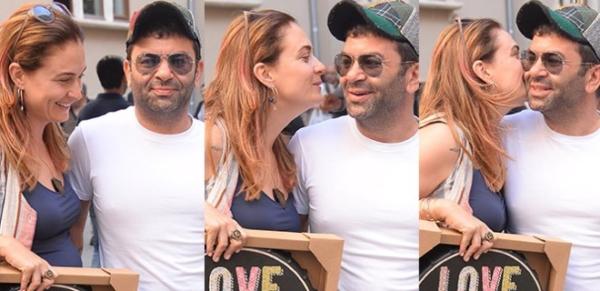 Ceyda Düvenci'den eşine öpücük yağmuru