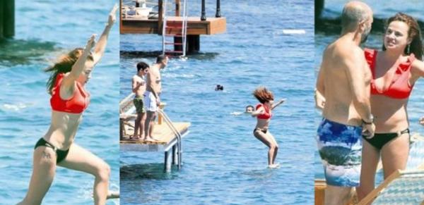 Seda Güven denizin tadını çıkarıyor