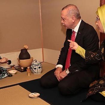 Cumhurbaşkanı Erdoğan Japonya’da çay seremonisine katıldı
