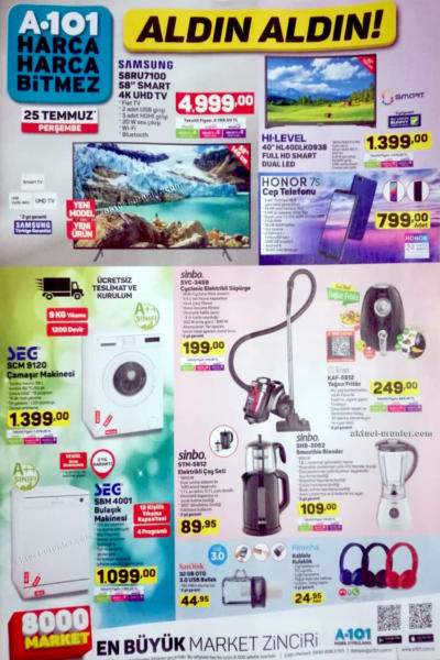 A101 Aktüel 25 Temmuz TV Ürünleri Detaylı İncelemesi