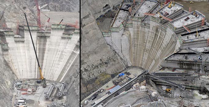 Türkiye'nin en yüksek baraj inşaatında 112 metreye ulaşıldı