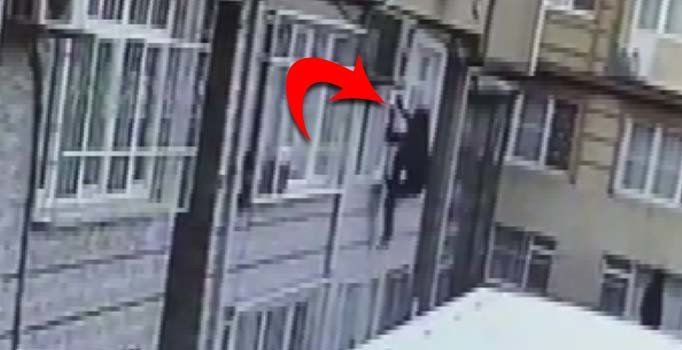 Örümcek adam gibi tırmanan hırsız kamerada