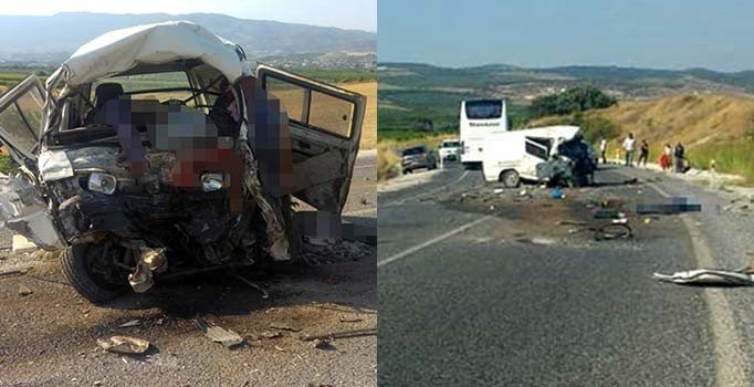 Manisa'da feci kaza... Yolcu otobüsü minibüse çarptı: 6 ölü 20 yaralı