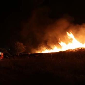 Pamukkale'deki katı atık tesisinde yangın